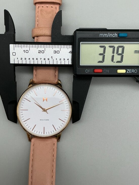MVMT Boulevard 38mm Women Watch Rose Gold Tone Pink Leather Band New Battery main image 15